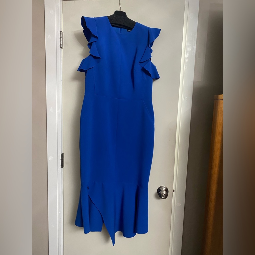 Karen Millen dress in cobalt blue. Dress is like new falls above ankle.